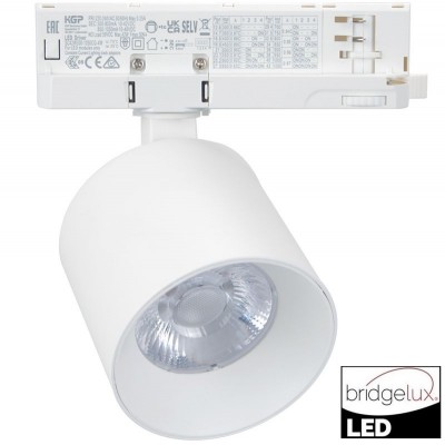 Φωτιστικό LED Ράγας 20W 230V 2400lm 36° 3000K Θερμό Φως 4 Καλωδίων Λευκό 25-420000